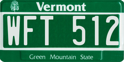 VT license plate WFT512