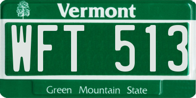 VT license plate WFT513