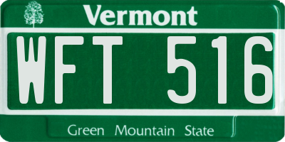 VT license plate WFT516