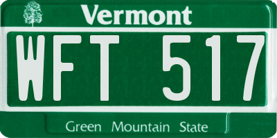 VT license plate WFT517