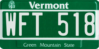 VT license plate WFT518