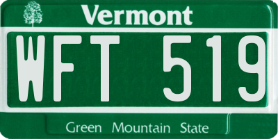 VT license plate WFT519