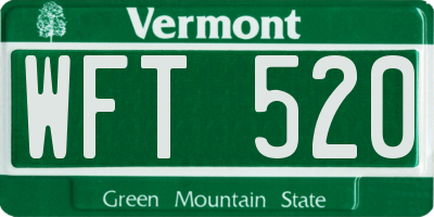 VT license plate WFT520