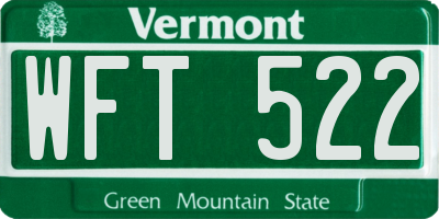 VT license plate WFT522