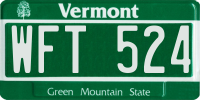 VT license plate WFT524