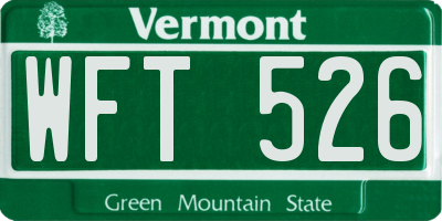 VT license plate WFT526