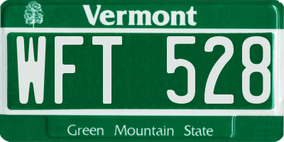 VT license plate WFT528