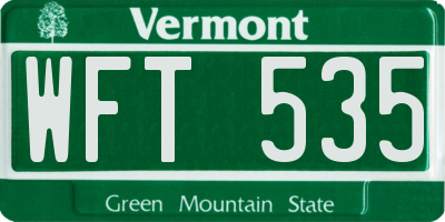 VT license plate WFT535