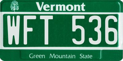 VT license plate WFT536