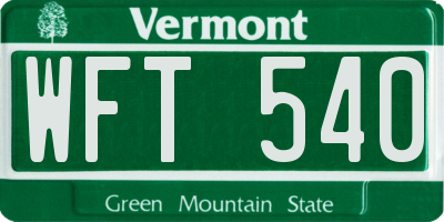 VT license plate WFT540
