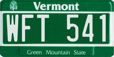 VT license plate WFT541