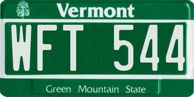 VT license plate WFT544