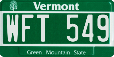 VT license plate WFT549