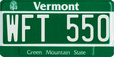 VT license plate WFT550