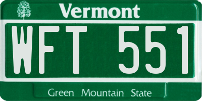 VT license plate WFT551