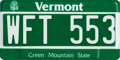 VT license plate WFT553
