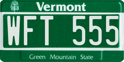 VT license plate WFT555