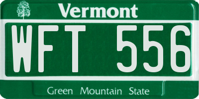 VT license plate WFT556