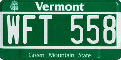 VT license plate WFT558