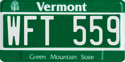VT license plate WFT559