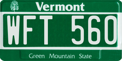 VT license plate WFT560