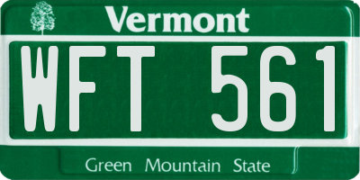 VT license plate WFT561