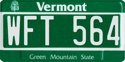 VT license plate WFT564