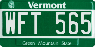VT license plate WFT565