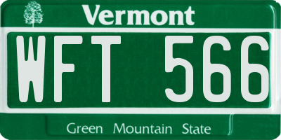 VT license plate WFT566