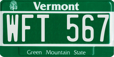 VT license plate WFT567