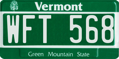 VT license plate WFT568