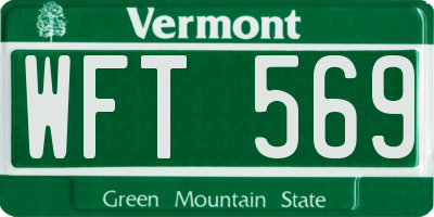 VT license plate WFT569