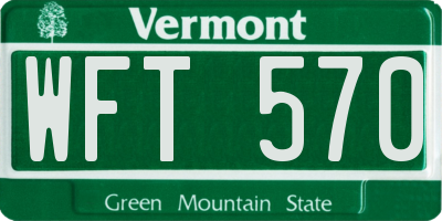 VT license plate WFT570