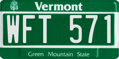 VT license plate WFT571