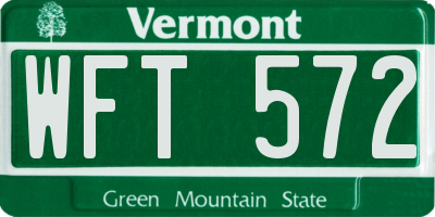 VT license plate WFT572