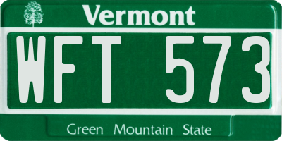 VT license plate WFT573