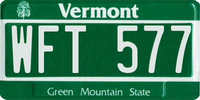 VT license plate WFT577