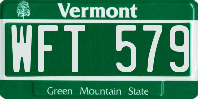VT license plate WFT579