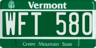 VT license plate WFT580