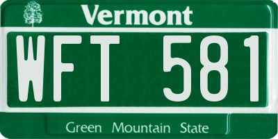 VT license plate WFT581