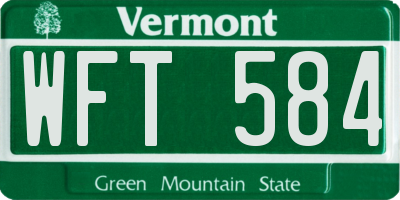 VT license plate WFT584