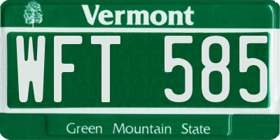 VT license plate WFT585