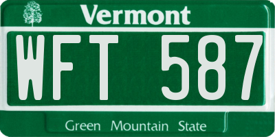 VT license plate WFT587