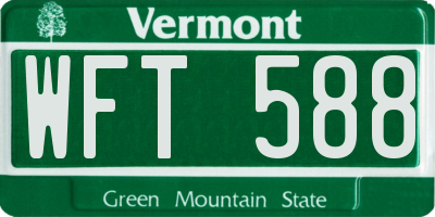 VT license plate WFT588