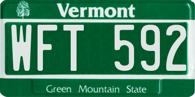 VT license plate WFT592