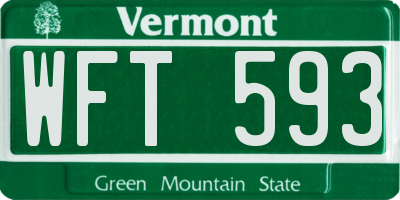 VT license plate WFT593