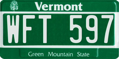 VT license plate WFT597