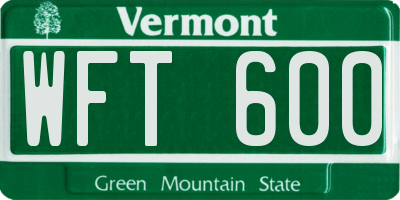 VT license plate WFT600