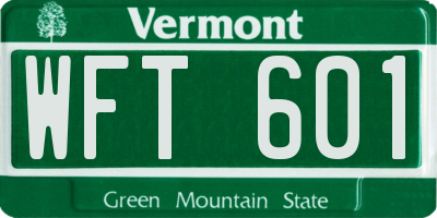 VT license plate WFT601