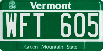 VT license plate WFT605
